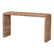 bali & pari Alda Handwoven Seagrass Console Table - Rustic Wicker Waterfall Accent Table for Living Room, Hallway, or Entryway